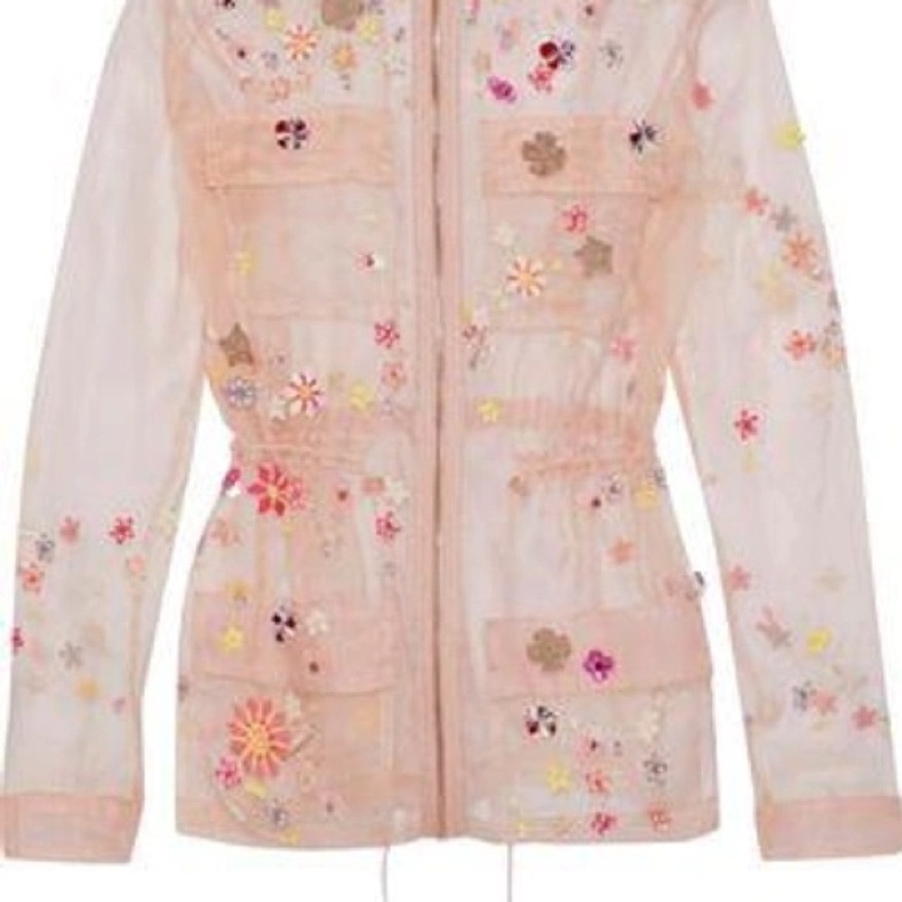Floral Embroidered Sheer Shacket